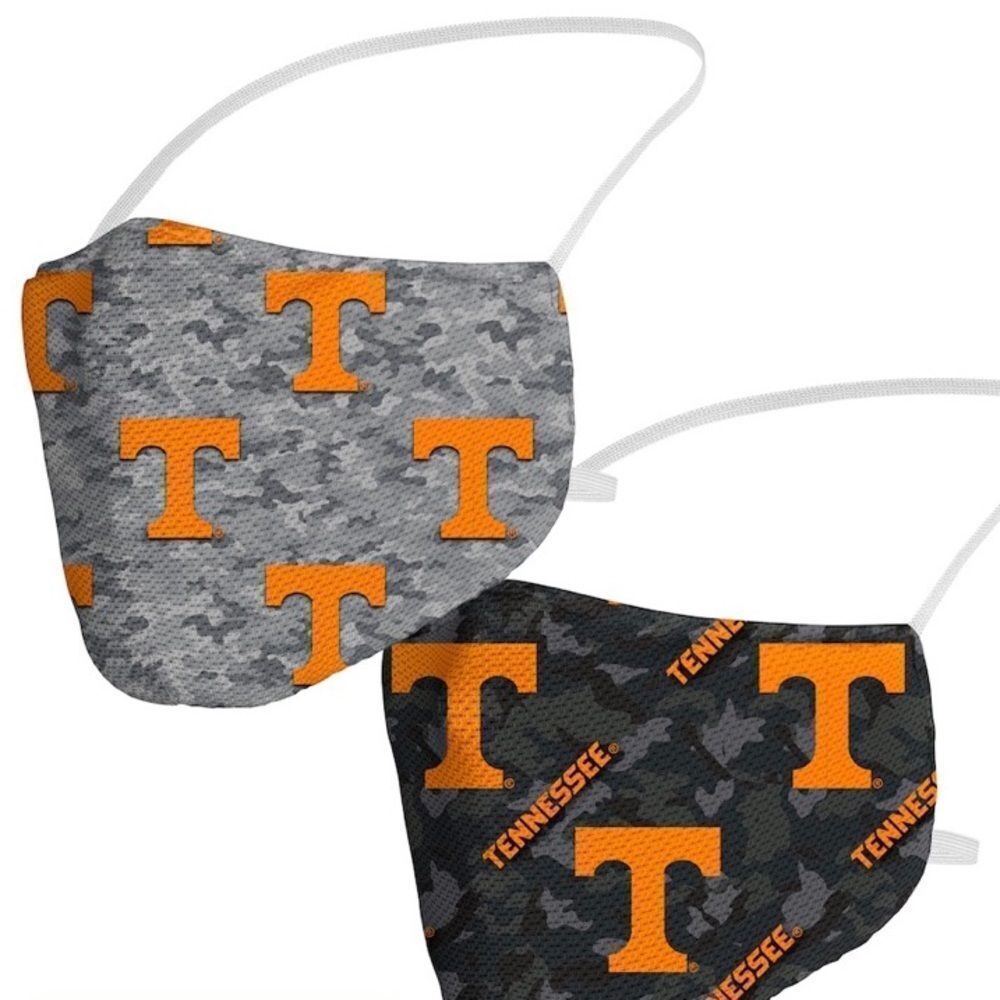 New Tennessee Volunteers Adult Camo Duo Face Covering Face Mask Masks Set of 2